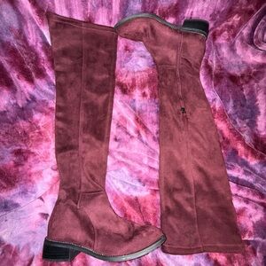Franco Sarto Burgundy/Wine Over the Knee Boots